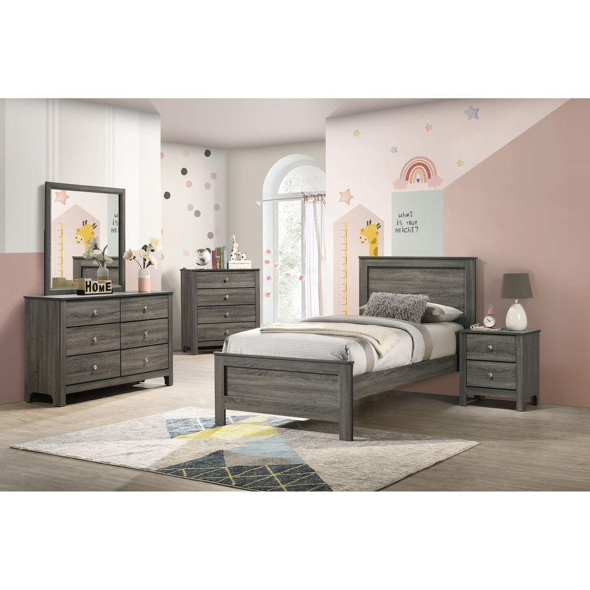 Sami Youth 6-Drawer Dresser in Grey – SKU SM390DR | Elements