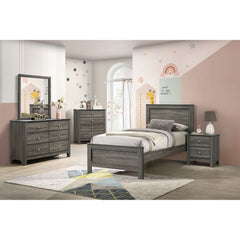 Sami Youth Twin Panel Bed in Grey – SKU SM390TB | Elements