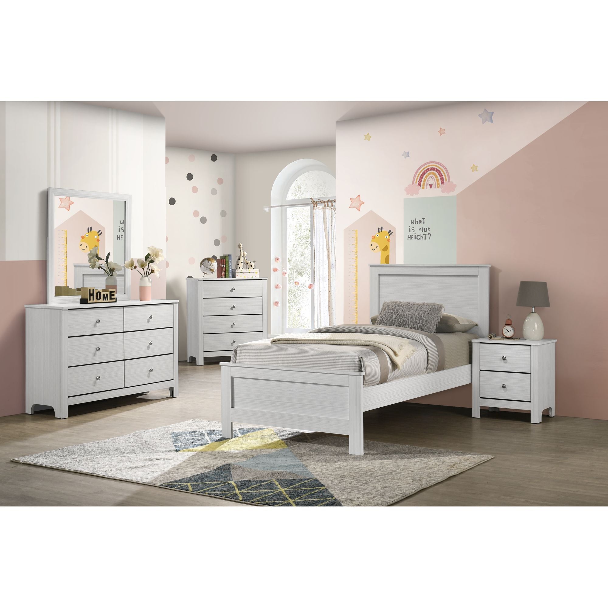 Sami Youth 2-Drawer Nightstand in White – SKU SM790NS | Elements