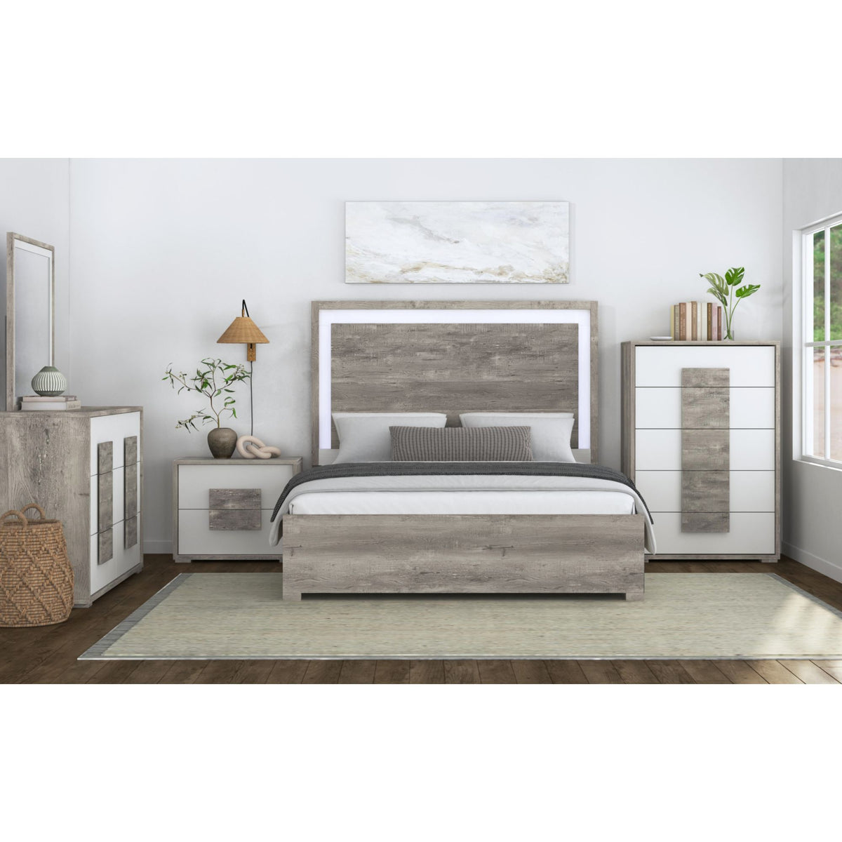 San Matteo 2-Drawer Nightstand with USB in Dual Tone – SKU B-16010-7-NS2 | Elements