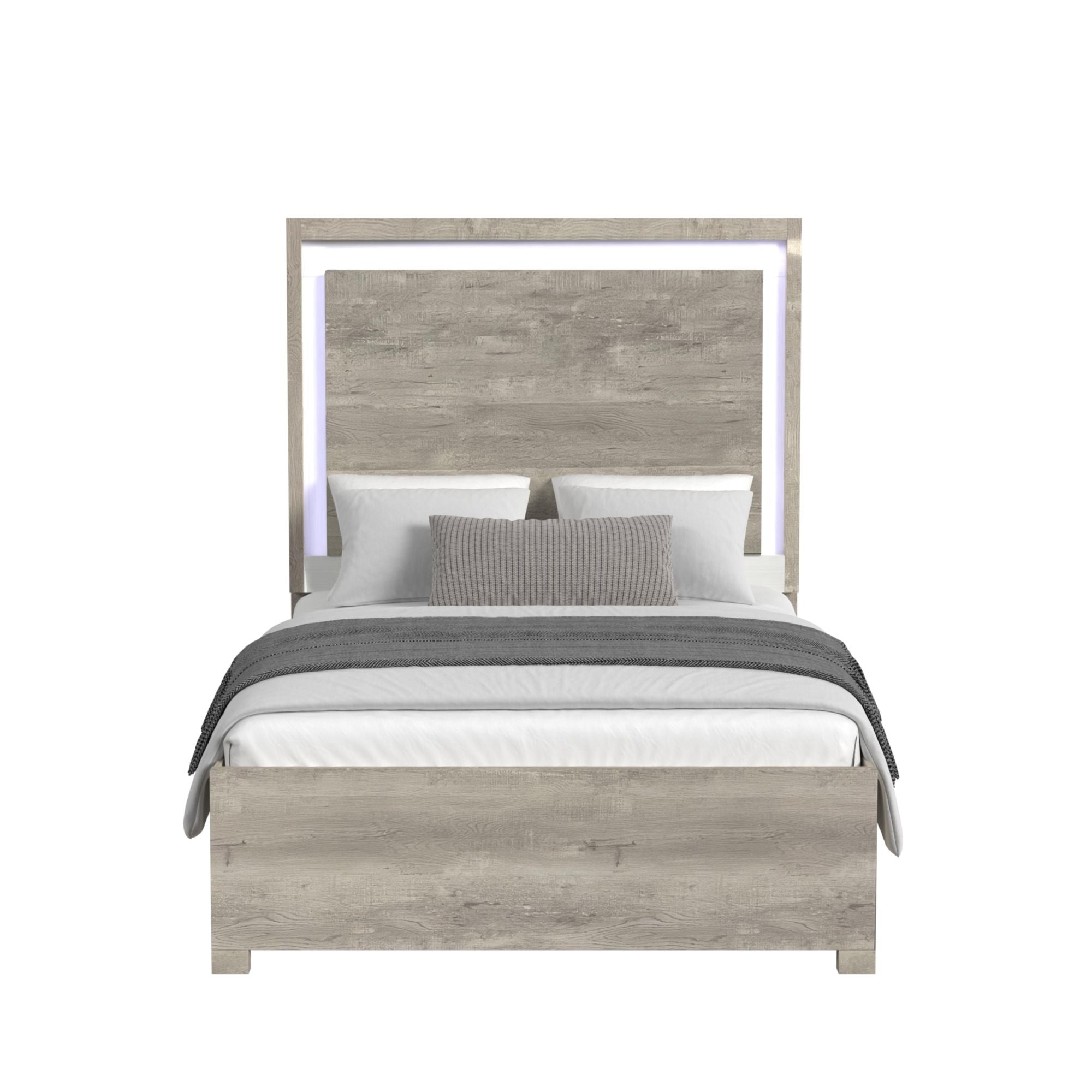 Two Socket Outlets San Matteo Queen Bed with LED in Dual Tone – Tampa Furniture Outlet Lutz