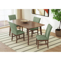 Santa Barbara Dining Side Chair with Avocado Fabric in Walnut (2 Per Carton)