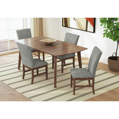 Santa Barbara Dining Side Chair with Dark Grey Fabric in Walnut (2 Per Carton)
