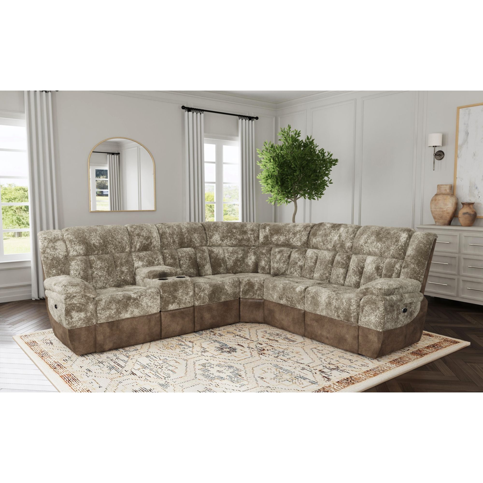 Santorini LHF Power Motion Recliner in Dillon/Shire Cappuccino – SKU U-13730-10541-145P | Elements
