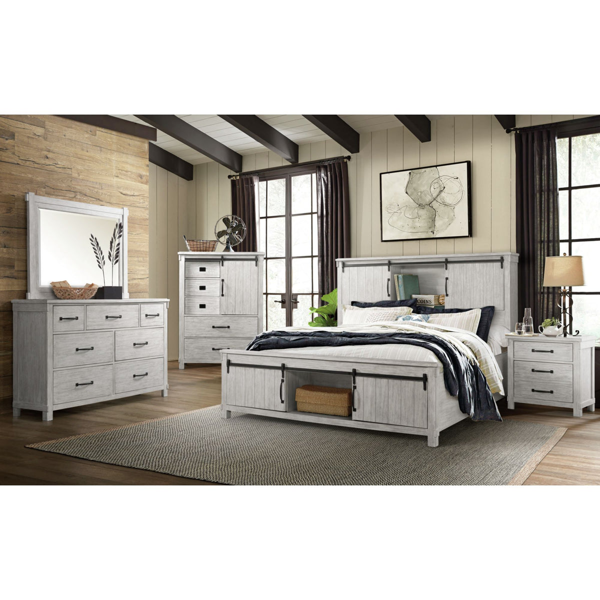 Scott Queen Storage Bed White Finish – SKU SC670QB | Elements