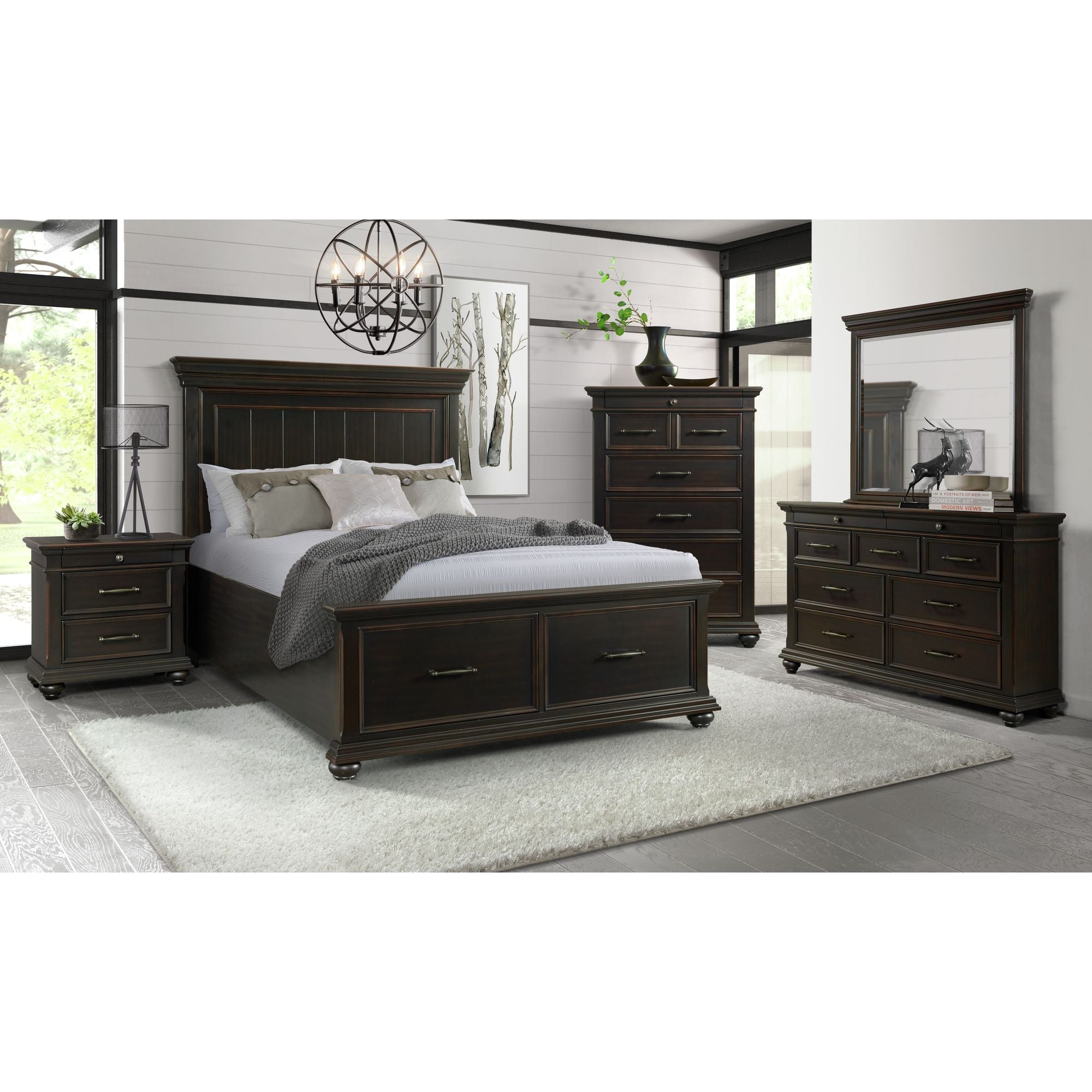 Slater Dresser & Mirror Set Black – SKU SR800DRMR | Elements