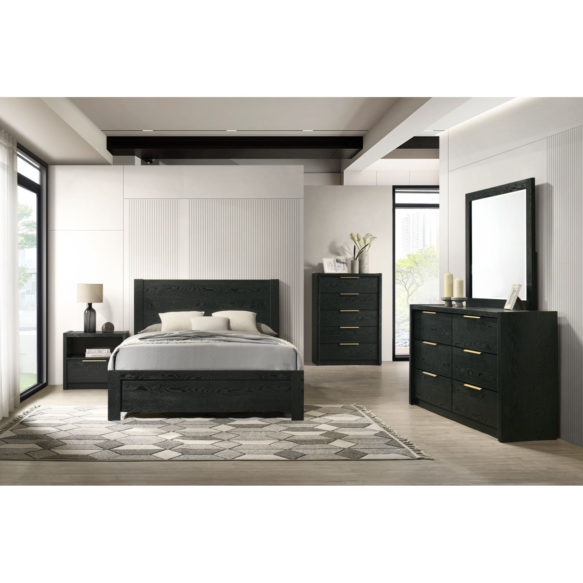 South Bend Queen Bed in Black – SKU B-19230-8-QB | Elements