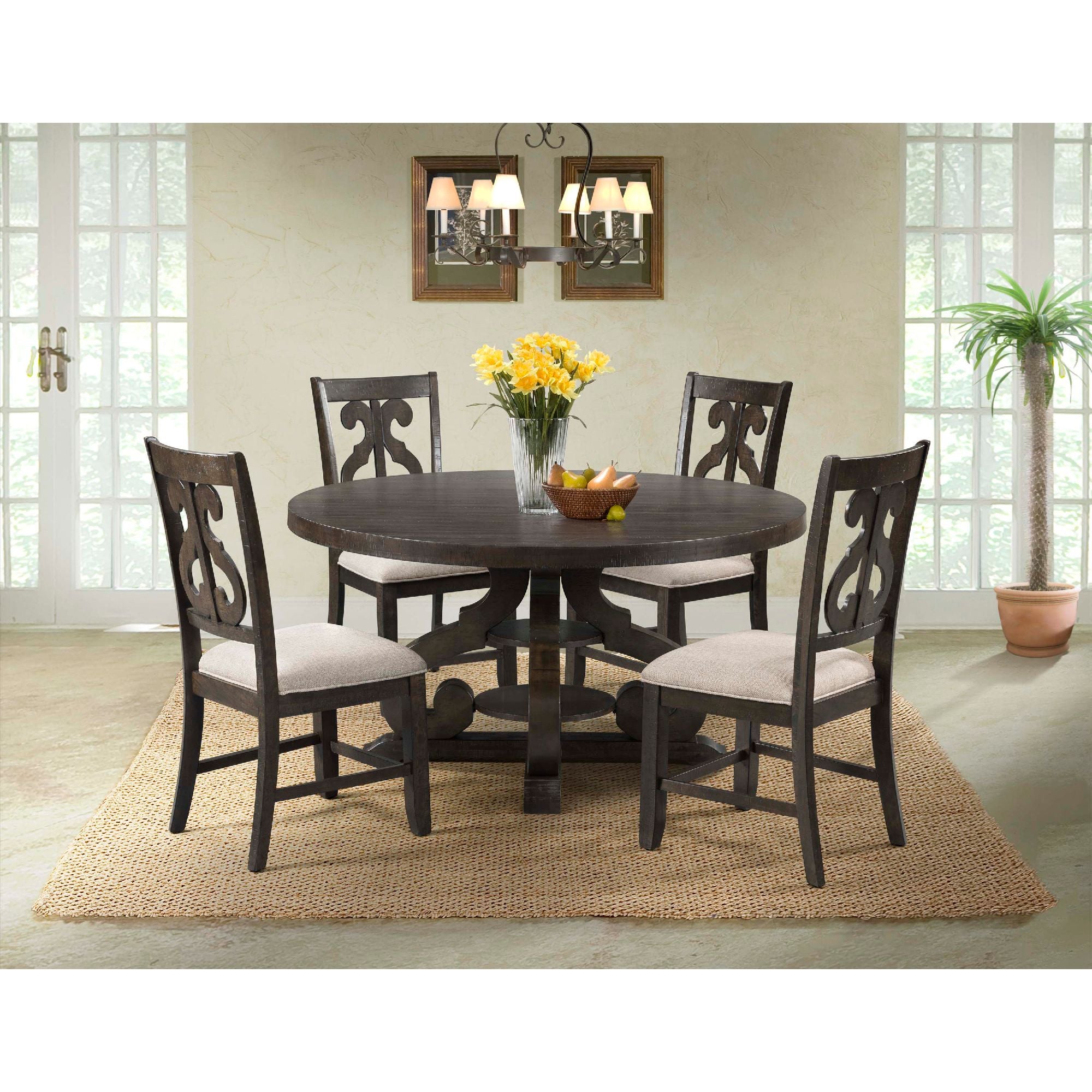 Stone Wooden Swirl Back Side Chair (2 Per Pack) – SKU DST150SC | Elements