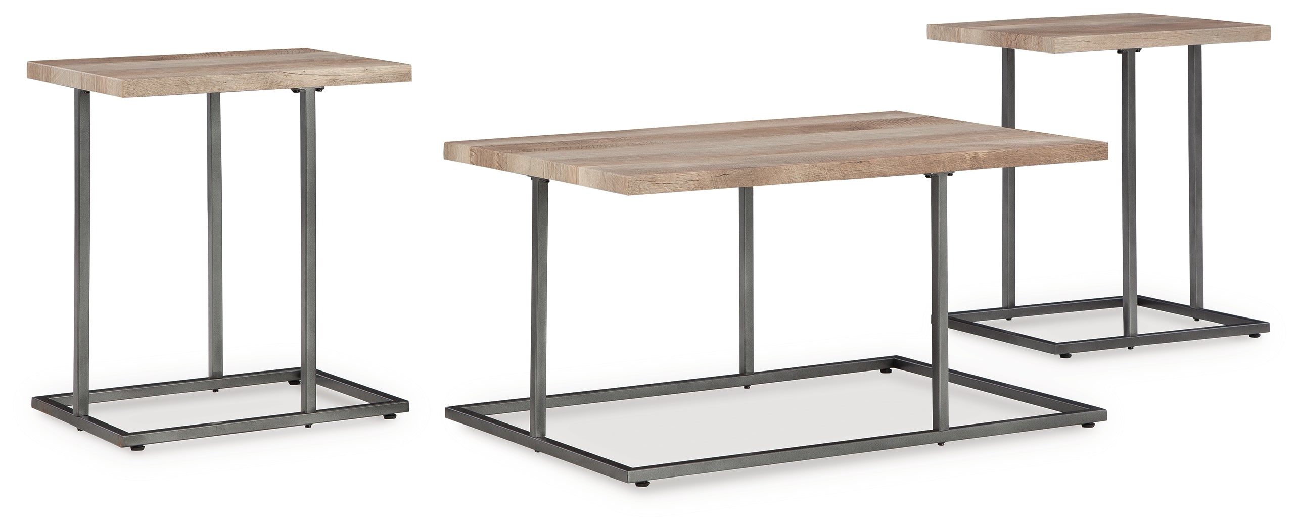 Tampa Furniture Outlet Lutz - Ashley Furniture - Albreane Table (Set of 3) - Occasional Table Set (3/CN) / Grayish Brown/Black - T147-13