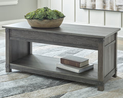 Tampa Furniture Outlet Lutz - Ashley Furniture - Freedan Lift-Top Coffee Table - Rect Lift Top Cocktail Table / Grayish Brown - T175-9