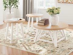 Tampa Furniture Outlet Lutz - Ashley Furniture - Fawndell Table (Set of 3) - Occasional Table Set (3/CN) / Antique White/Brown - T193-13