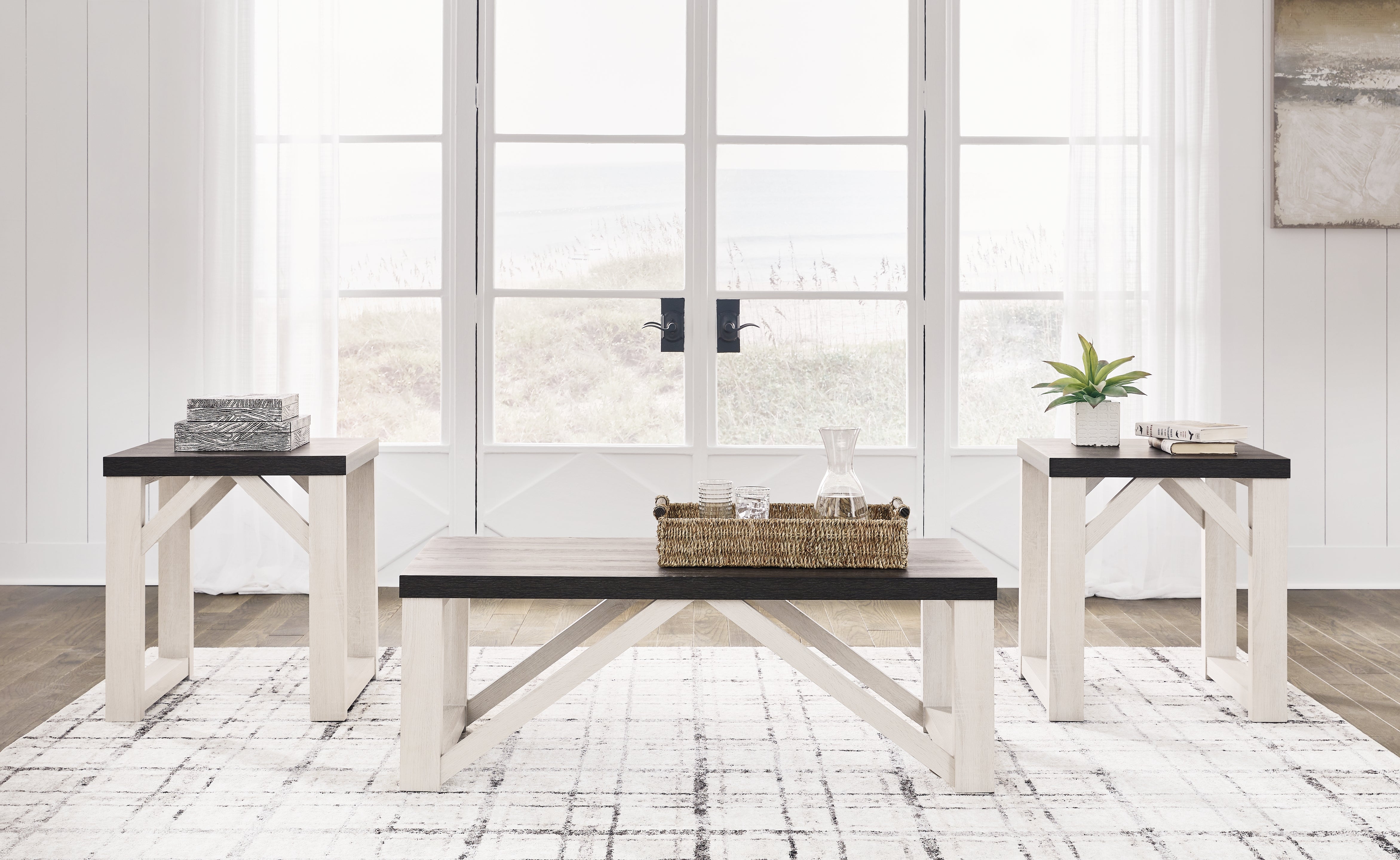 Tampa Furniture Outlet Lutz - Ashley Furniture - Dorrinson Table (Set of 3) - Occasional Table Set (3/CN) / Antique White - T236-13
