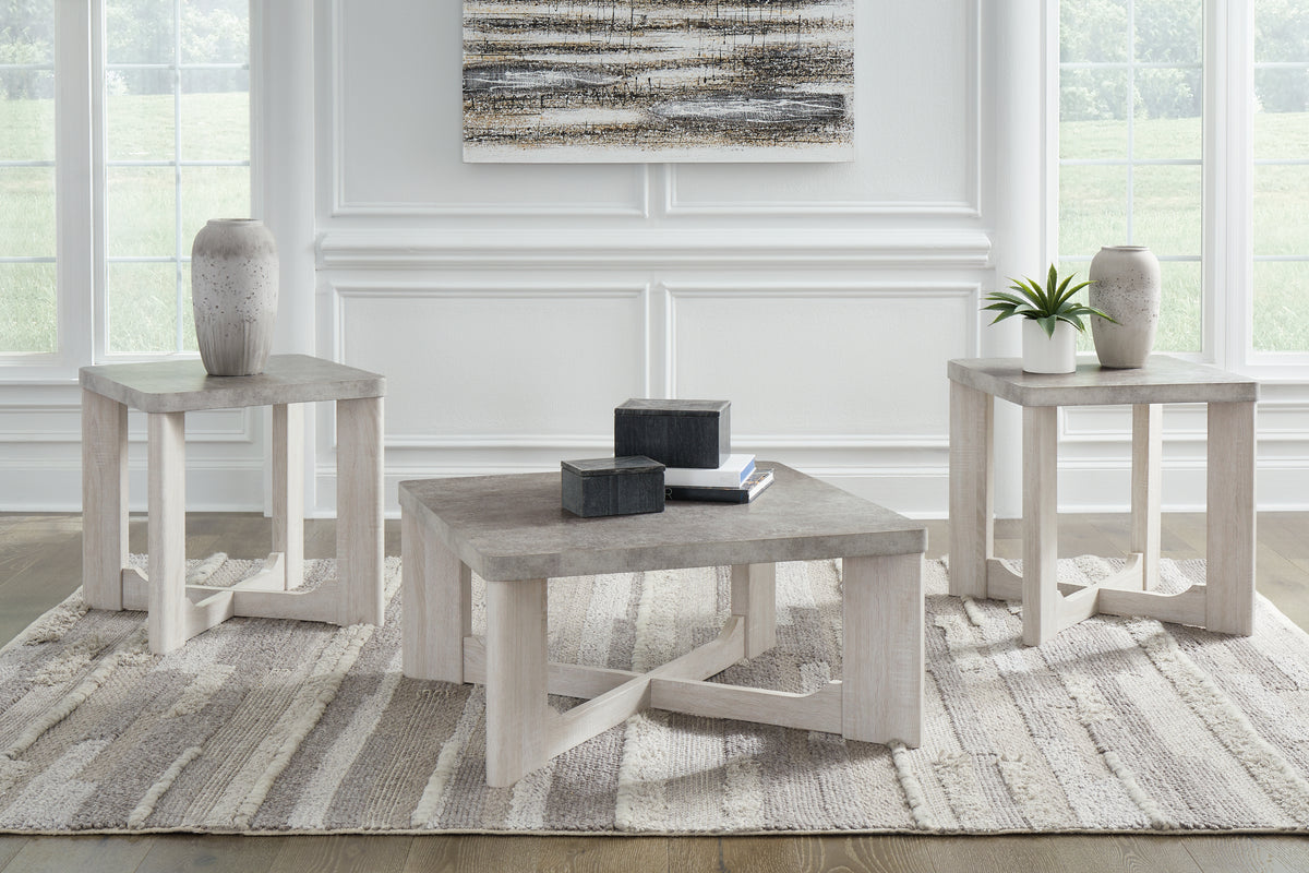 Tampa Furniture Outlet Lutz - Ashley Furniture - Garnilly Table (Set of 3) - Occasional Table Set (3/CN) / Whitewash - T247-13