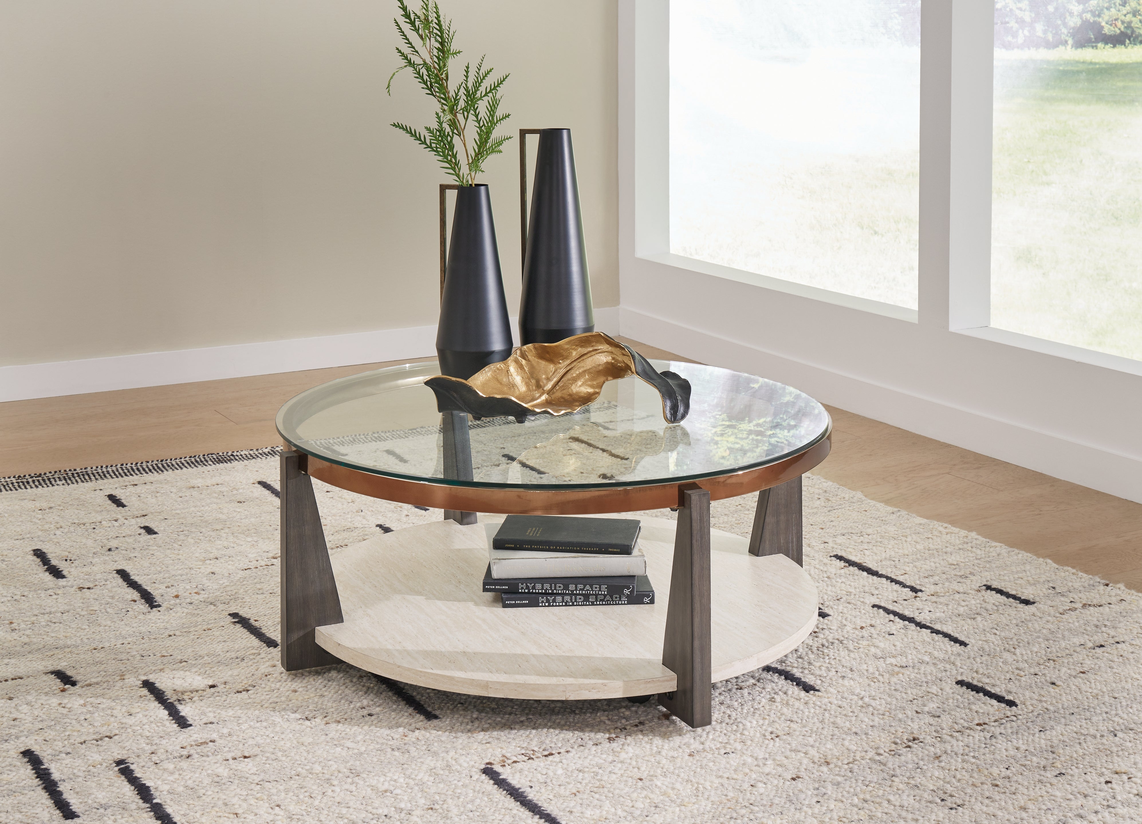 Tampa Furniture Outlet Lutz - Ashley Furniture - Frazwa Coffee Table - Round Cocktail Table / Multi - T432-8