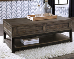 Tampa Furniture Outlet Lutz - Ashley Furniture - Johurst Coffee Table with Lift Top - LIFT TOP COCKTAIL TABLE / Grayish Brown - T444-9