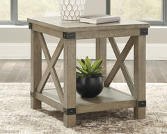 Tampa Furniture Outlet Lutz - Ashley Furniture - Aldwin End Table - Rectangular End Table / Gray - T457-3