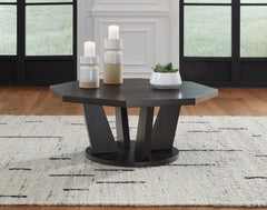 Tampa Furniture Outlet Lutz - Ashley Furniture - Chasinfield Coffee Table - Octagon Cocktail Table / Dark Brown - T458-8