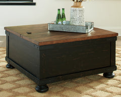 Tampa Furniture Outlet Lutz - Ashley Furniture - Valebeck Coffee Table with Lift Top - Lift Top Cocktail Table / Black/Brown - T468-00