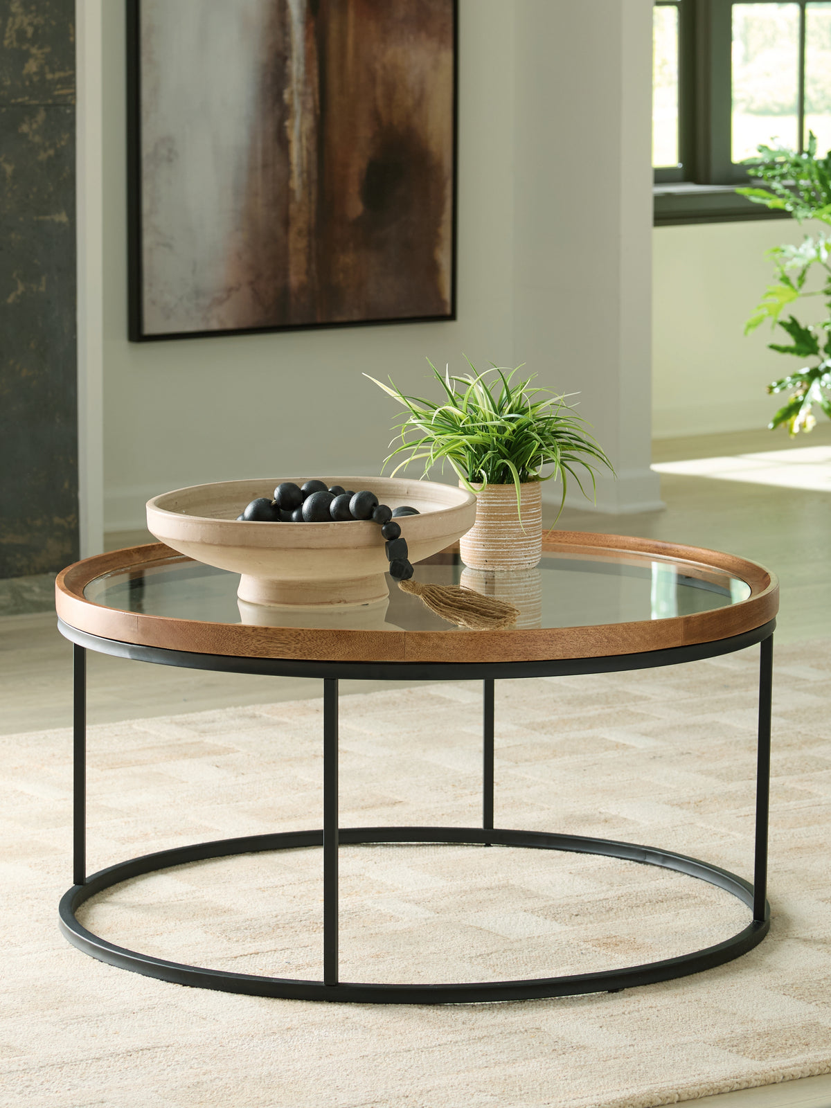 Tampa Furniture Outlet Lutz - Ashley Furniture - Noraluna Coffee Table - Round Cocktail Table - T502-8