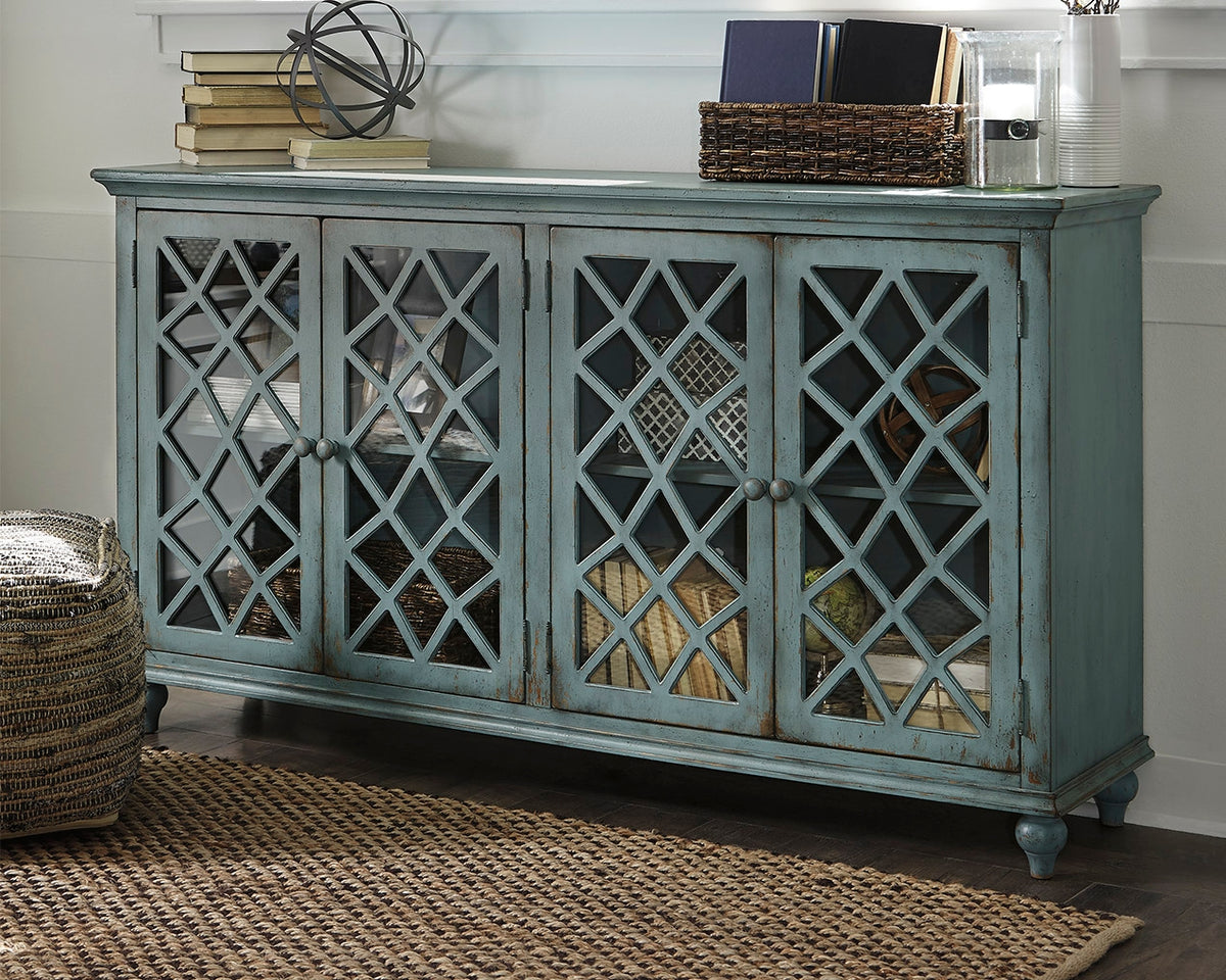 Tampa Furniture Outlet Lutz - Ashley Furniture - Mirimyn Accent Cabinet - Accent Cabinet / Antique Teal - T505-762