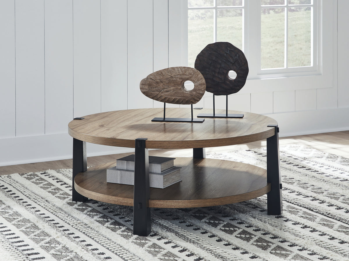 Tampa Furniture Outlet Lutz - Ashley Furniture - Ridgester Coffee Table - Round Cocktail Table - T518-8