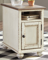 Tampa Furniture Outlet Lutz - Ashley Furniture - Realyn Chairside End Table - Chair Side End Table / White/Brown - T523-7