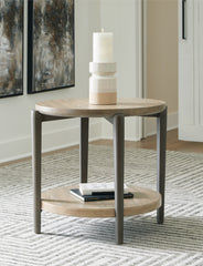 Tampa Furniture Outlet Lutz - Ashley Furniture - Dyonton End Table - Round End Table / Light Grayish Brown - T574-6