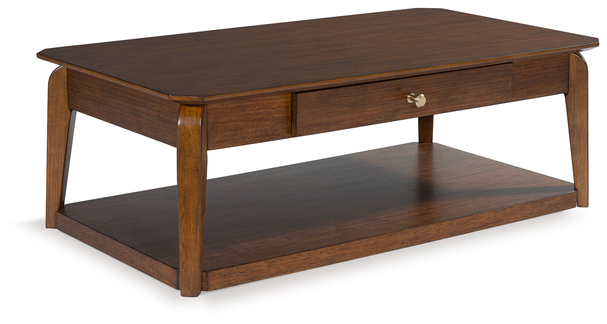 Tampa Furniture Outlet Lutz - Ashley Furniture - Trenmour Coffee Table - Rectangular Cocktail Table / Medium Brown - T596-1