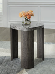 Tampa Furniture Outlet Lutz - Ashley Furniture - Surmour End Table - Triangle End Table / Gray/Brown - T600-6