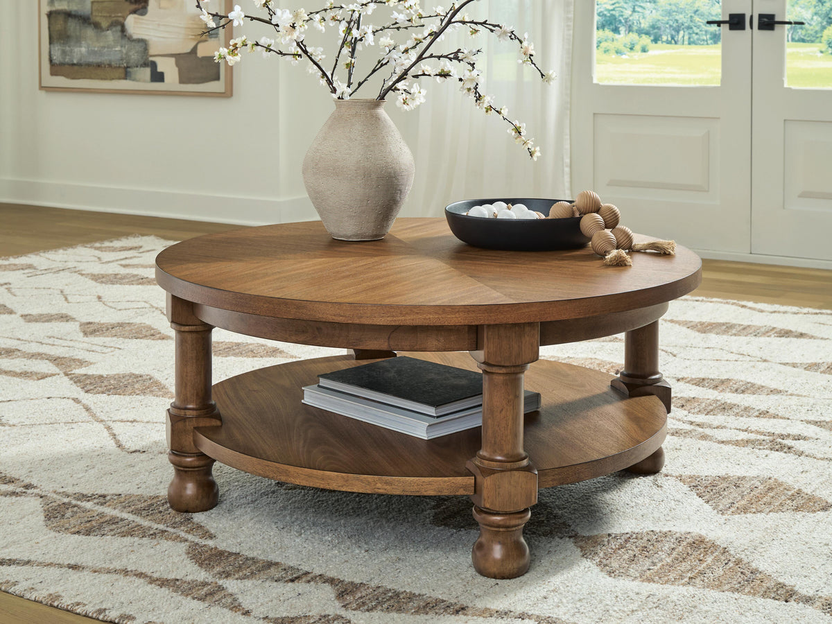 Tampa Furniture Outlet Lutz - Ashley Furniture - Chadworth Coffee Table - Round Cocktail Table - T614-8