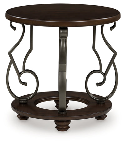 Tampa Furniture Outlet Lutz - Ashley Furniture - Frallyn End Table - Round End Table / Dark Brown - T623-6