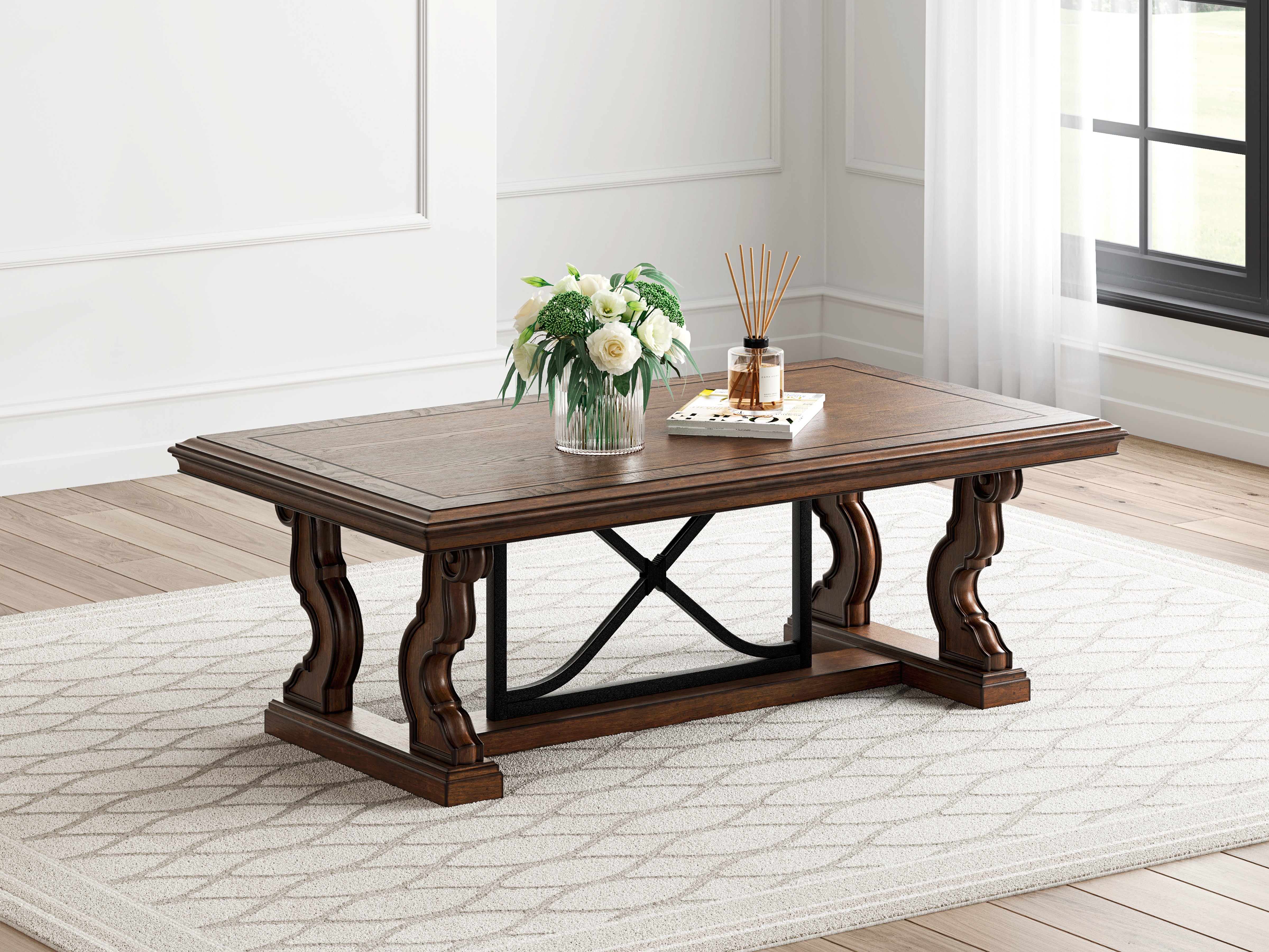 Tampa Furniture Outlet Lutz - Ashley Furniture - Maylee Coffee Table - Rectangular Cocktail Table / Dark Brown - T647-1