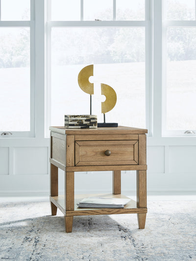 Tampa Furniture Outlet Lutz - Ashley Furniture - Sharlance End Table - Rectangular End Table / Light Brown - T655-3