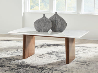 Tampa Furniture Outlet Lutz - Ashley Furniture - Isanti Coffee Table - Round Cocktail Table / White/Brown - T652-8