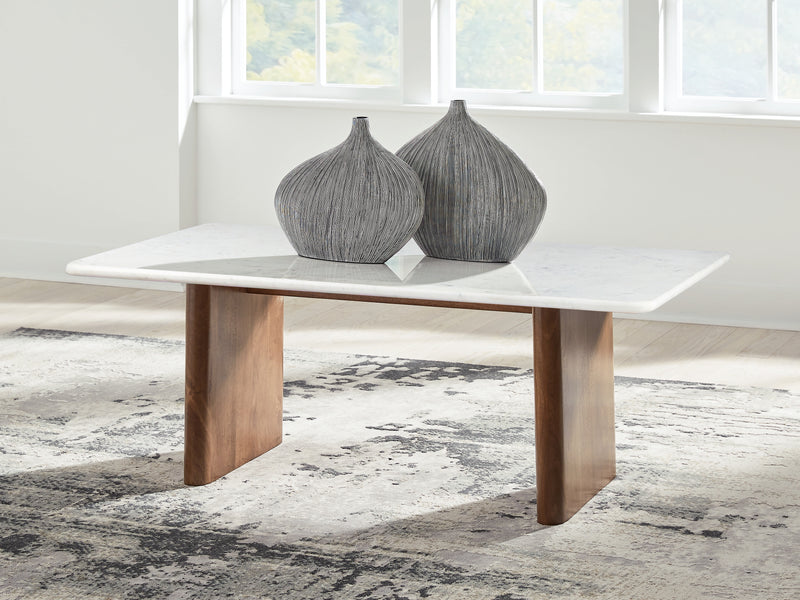 Tampa Furniture Outlet Lutz - Ashley Furniture - Isanti Coffee Table - Round Cocktail Table / White/Brown - T652-8