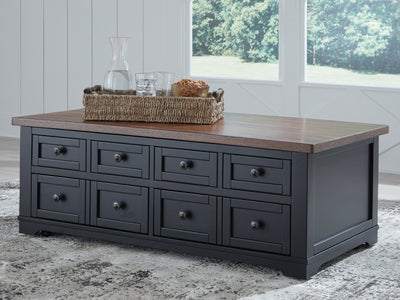 Tampa Furniture Outlet Lutz - Ashley Furniture - Wildenauer Lift-Top Coffee Table - Lift Top Cocktail Table / Brown/Black - T664-9