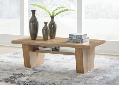 Tampa Furniture Outlet Lutz - Ashley Furniture - Kristiland Coffee Table - Rectangular Cocktail Table / Light Brown - T674-1
