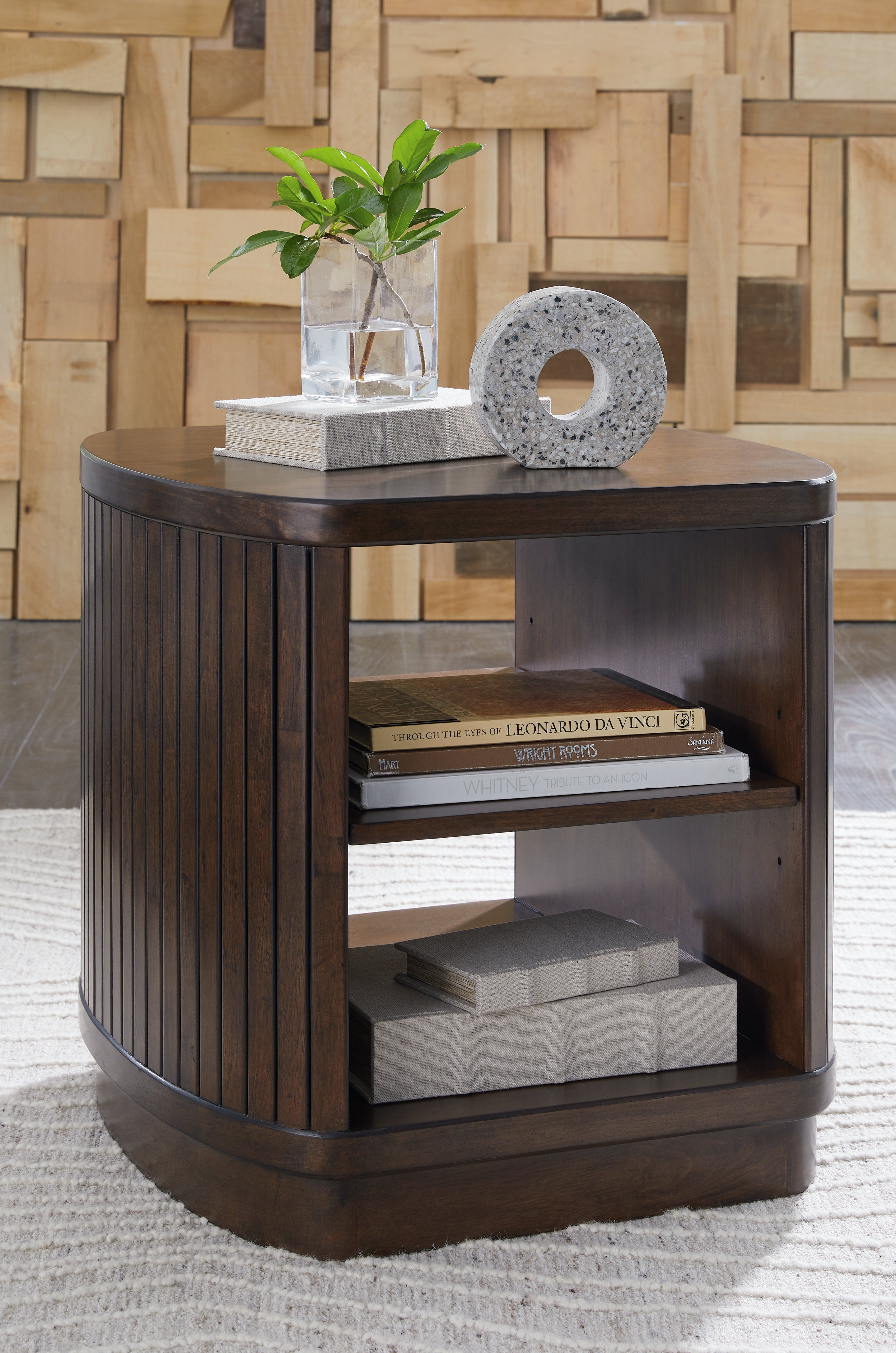 Tampa Furniture Outlet Lutz - Ashley Furniture - Korestone End Table - Square End Table / Dark Brown - T679-2