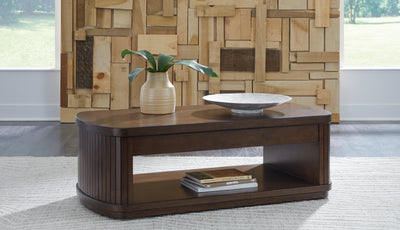 Tampa Furniture Outlet Lutz - Ashley Furniture - Korestone Lift-Top Coffee Table - Lift Top Cocktail Table / Dark Brown - T679-9