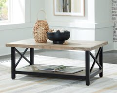Tampa Furniture Outlet Lutz - Ashley Furniture - Bristenfort Coffee Table - Rectangular Cocktail Table / Brown/Black - T685-1