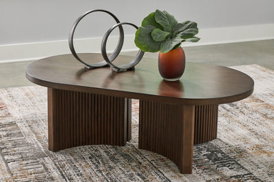 Tampa Furniture Outlet Lutz - Ashley Furniture - Korestone Coffee Table - Rectangular Cocktail Table / Dark Brown - T438-1