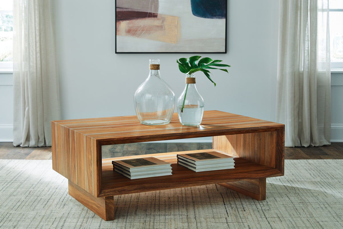 Tampa Furniture Outlet Lutz - Ashley Furniture - Dressonni Coffee Table - Rectangular Cocktail Table / Brown - T690-1