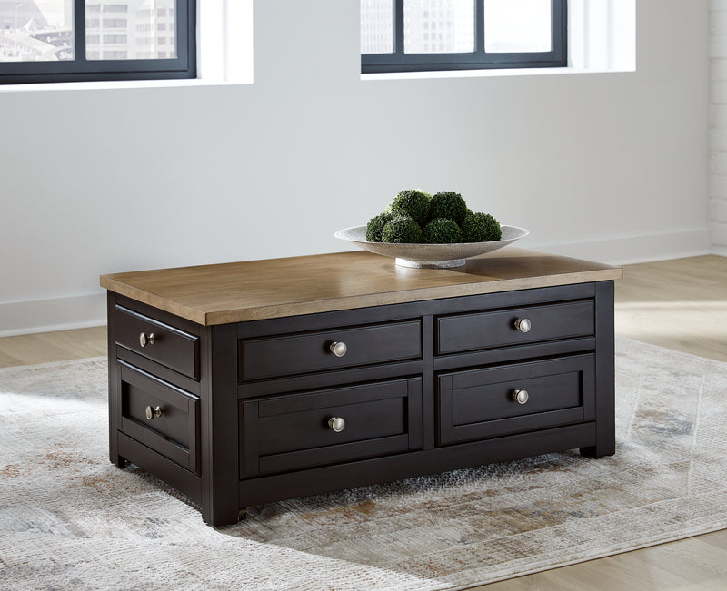 Tampa Furniture Outlet Lutz - Ashley Furniture - Drazmine Lift-Top Coffee Table - Lift Top Cocktail Table / Brown - T734-20