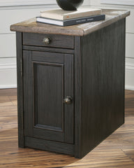 Tampa Furniture Outlet Lutz - Ashley Furniture - Tyler Creek Chairside End Table with USB Ports & Outlets - Chair Side End Table / Grayish Brown/Black - T736-7