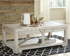 Tampa Furniture Outlet Lutz - Ashley Furniture - Fregine Coffee Table with Lift Top - Lift Top Cocktail Table / Whitewash - T755-9