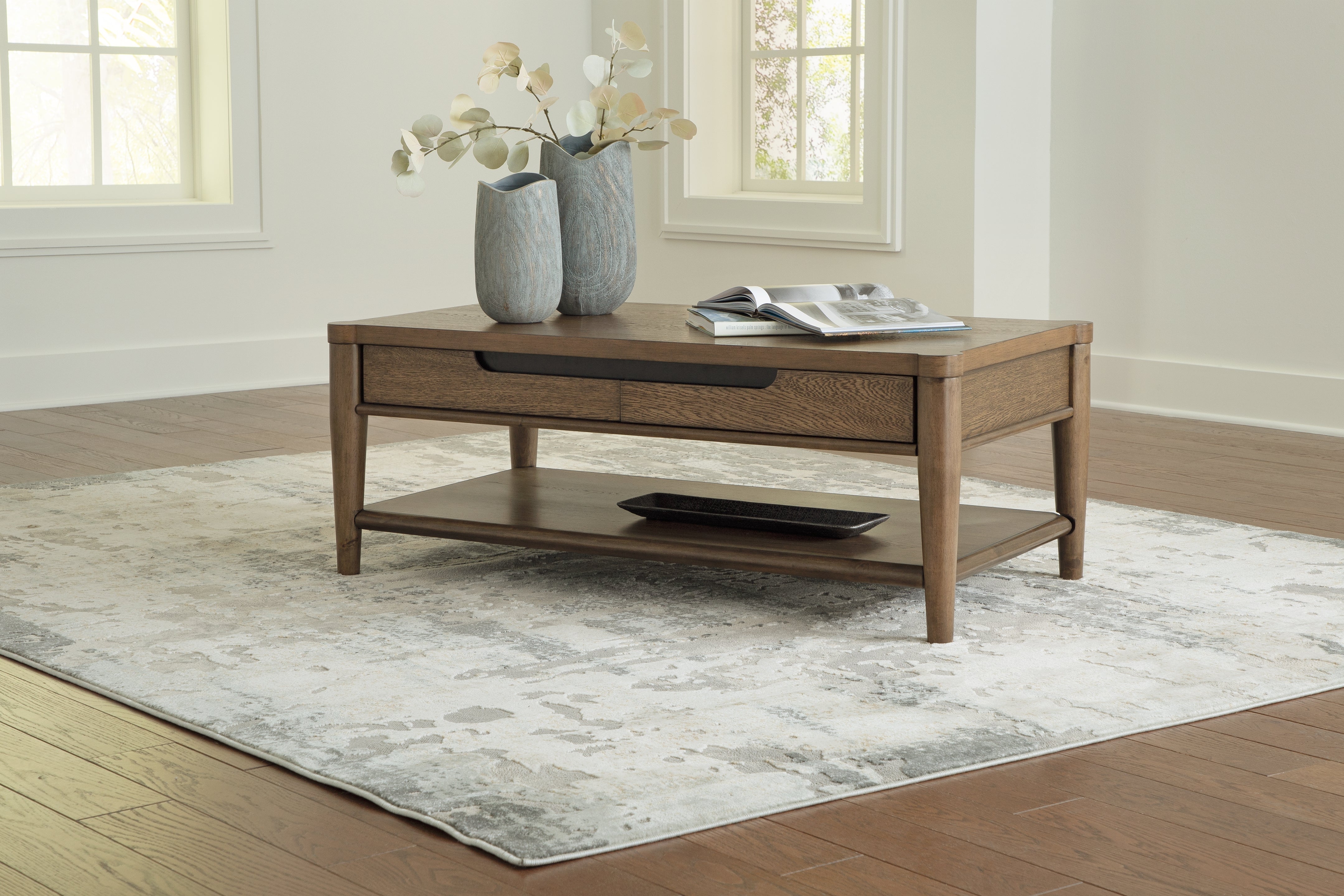 Tampa Furniture Outlet Lutz - Ashley Furniture - Roanhowe Coffee Table - Rectangular Cocktail Table / Brown - T769-1