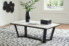 Tampa Furniture Outlet Lutz - Ashley Furniture - Fostead Coffee Table - Rectangular Cocktail Table / White/Espresso - T770-1