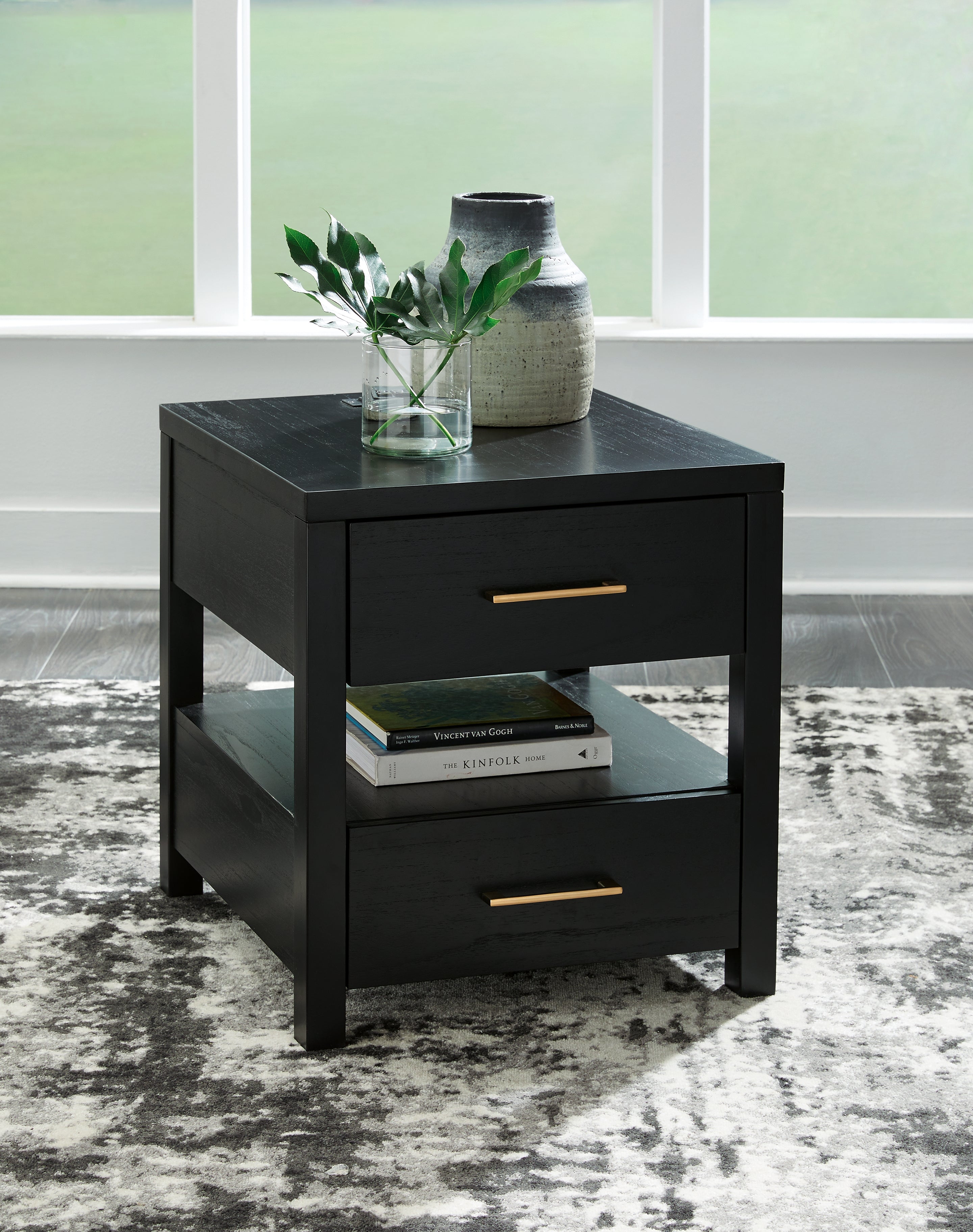 Tampa Furniture Outlet Lutz - Ashley Furniture - Winbardi End Table - Rectangular End Table / Black - T786-3