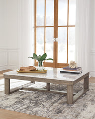 Tampa Furniture Outlet Lutz - Ashley Furniture - Loyaska Coffee Table - Rectangular Cocktail Table / Brown/Ivory - T789-1