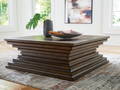 Tampa Furniture Outlet Lutz - Ashley Furniture - Hannodream Coffee Table - Square Cocktail Table / Warm Brown - T821-8